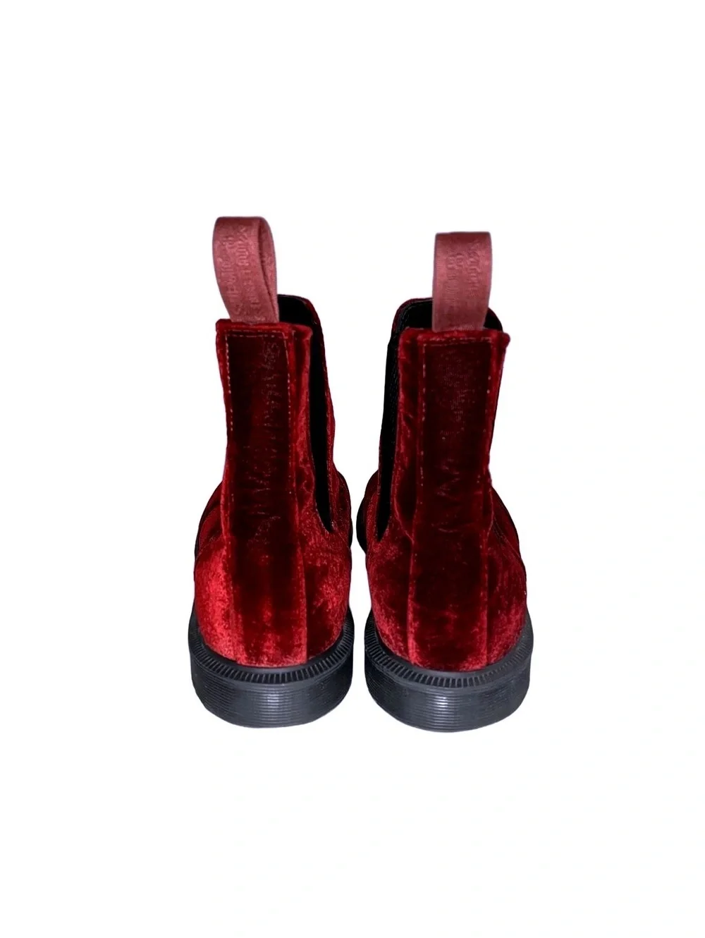 Dr. Martens Burgundy Velvet Chelsea Women's Ankle Boots Size 8